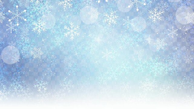 Snowflake pattern over winter blue gradient 4K