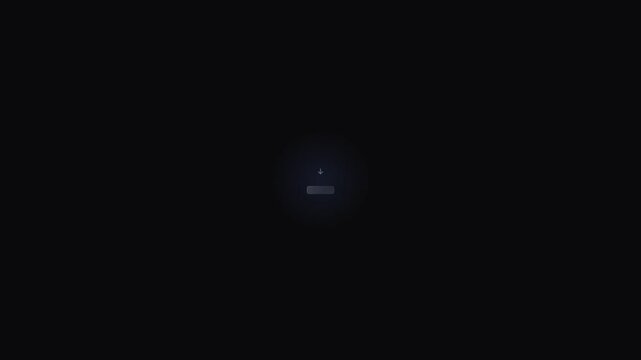 Minimalist digital download progress button icon on a dark black background interface screen