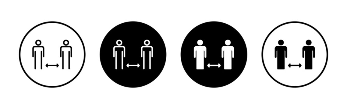 Social distance icon symbol for apps and websites. social distancing sign and symbol. self quarantine sign