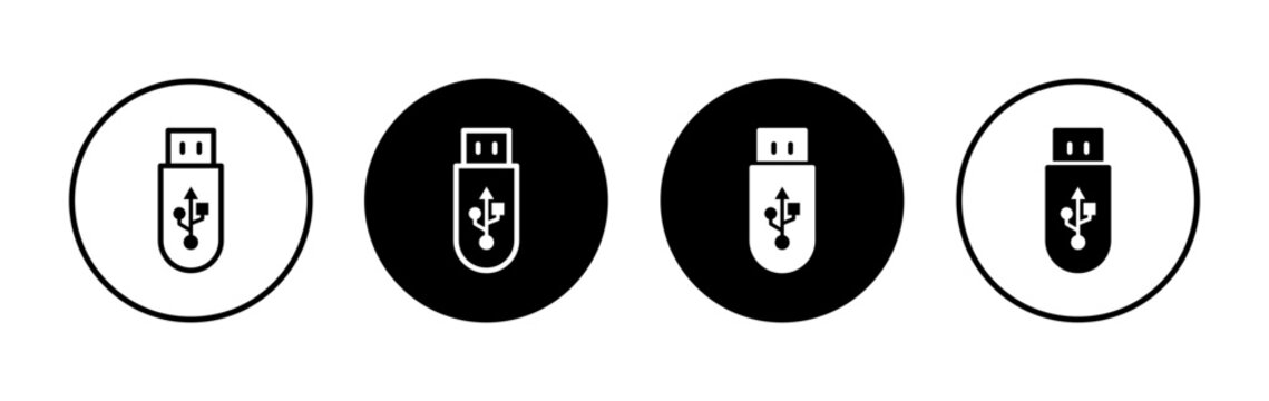 Usb icon symbol for apps and websites. usb charging. Flash disk sign and symbol. flash drive sign.