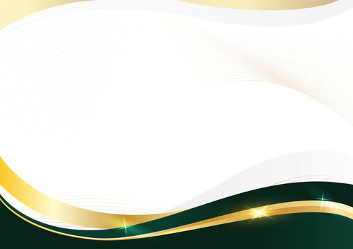 abstract teal gold wavy line on white background for award corporate background layout
