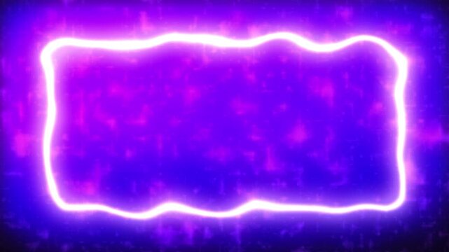 Electric purple glowing rectangles in a dark void during a digital transition