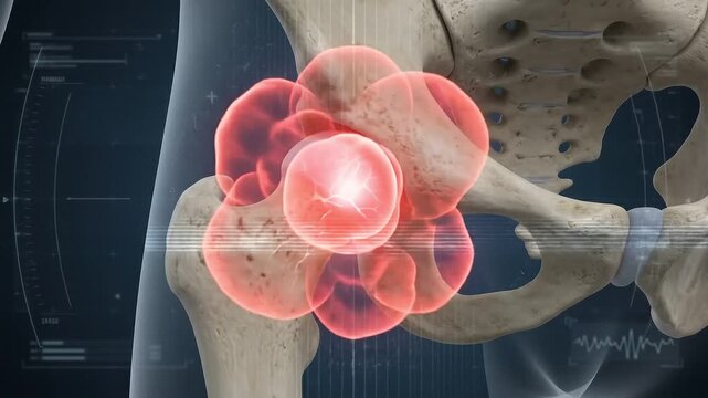 Human Hip Joint Pain 3D Anatomy Medical Visualization Inflammation Treatment


