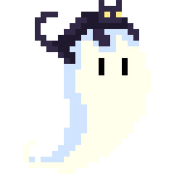 pixel art of ghost