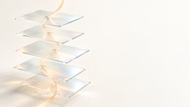 Pearl glass layers expressing abstract AI reasoning