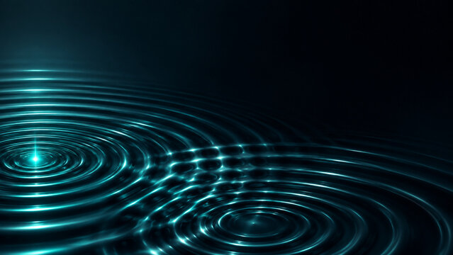Turquoise concentric ripples expressing AI inference