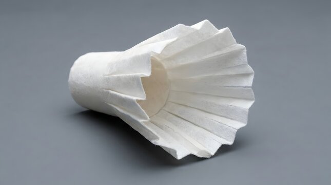 Medical-grade cellulose fiber folded into a shuttlecock.