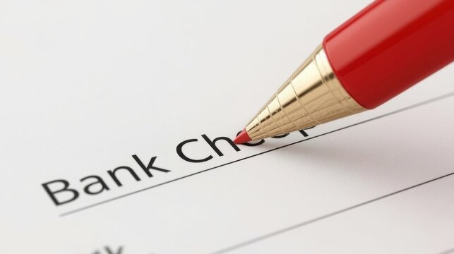 A red pencil marks the box next to the word 'Bank Check' on a financial document.