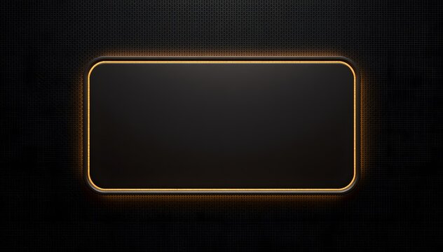 Amber lit rounded rectangle board against dim perforated pattern.