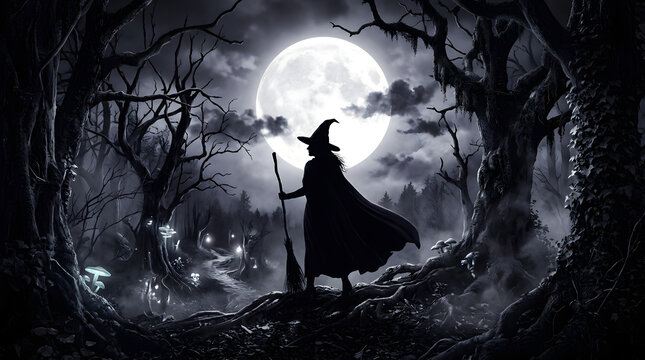 witch on a broom