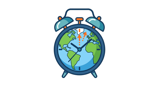 Digital World Clock Alarm with Globe.