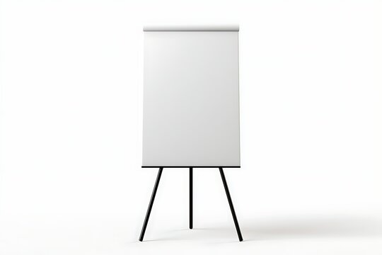 Blank flip chart presentation board isolated on white background