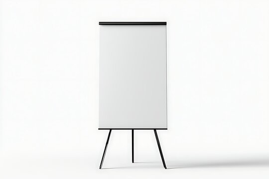 Blank flip chart presentation board isolated on white background