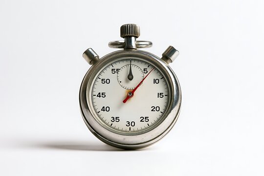 Vintage analog stopwatch isolated on white background