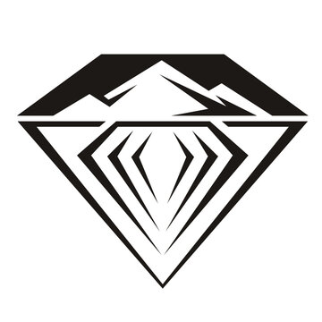 Diamond and mountain peak concept icon styles with mountain geometric abstract