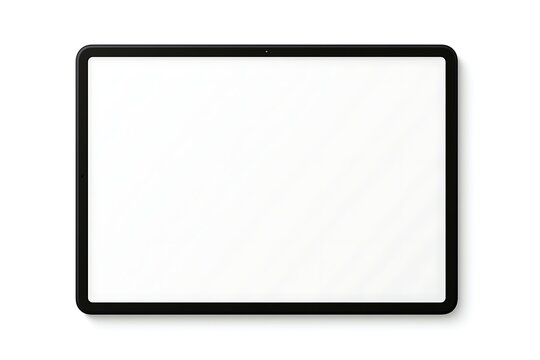 Modern tablet computer with blank white screen isolated on white background