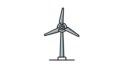 Fototapeta premium Wind Turbine Isolated on Transparent Background - Renewable Energy Icon