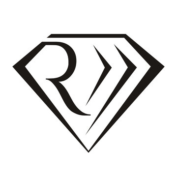 Letter R with Diamond Logo Design. Jewelry Logo With Diamond Icon Vector Template