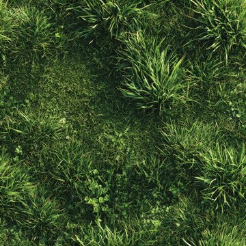 Seamless texture of lush green grass with subtle dirt patches great for open-world terrain