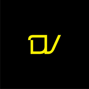 Initial Letter DV Logo Design. DV Icon vector 