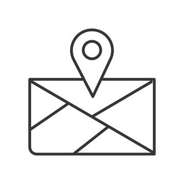 Map location line icon. Editable stroke. Vector illustration