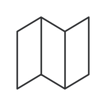 Folded map line icon. Editable stroke. Vector illustration