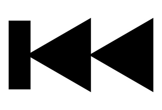 Previous Track Media Player Control Icon Button Design Element Isolated on Transparent Background