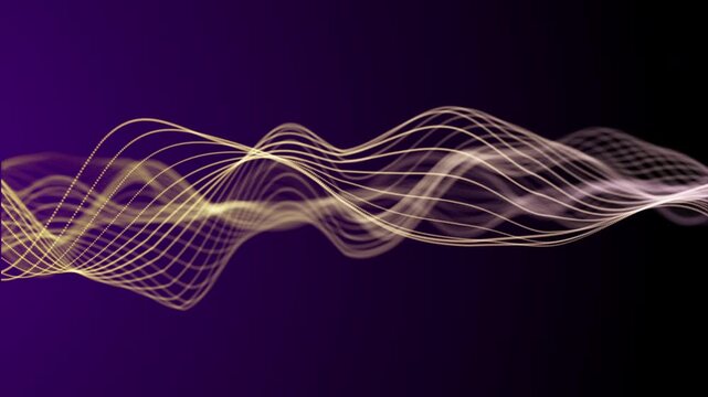 Abstract rainbow gradient wave motion background with colorful multicolor curve lines flowing smoothly, glowing particles, dots and futuristic energy stripes, 4K UHD seamless loop.