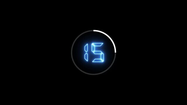 Countdown timer from 20 to 0 seconds real time. Modern flat design of countdown animation isolated on transparent background with alpha channel 90 Seconds Digital Countdown Timer Animation 