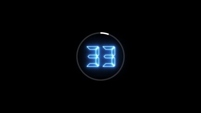 Countdown timer from 35 to 0 seconds real time. Modern flat design of countdown animation isolated on transparent background with alpha channel 90 Seconds Digital Countdown Timer Animation 