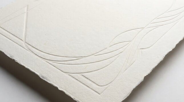 White debossed paper surface