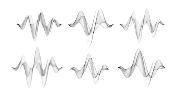 Audio Wave Sound Music Equalizer Halftone Effect Vector Design Illustration Collection