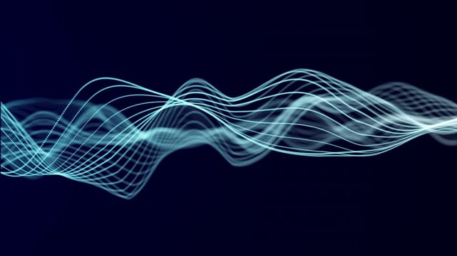 Abstract rainbow gradient wave motion background with colorful multicolor curve lines flowing smoothly, glowing particles, dots and futuristic energy stripes, 4K UHD seamless loop.