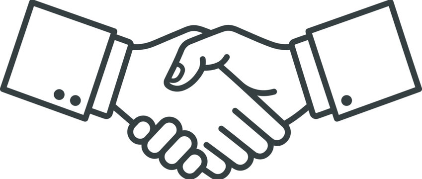 Business handshake icon isolated on transparent background, partnership agreement concept