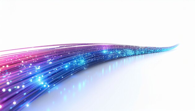 An overview of high-speed fiber-optic data transfer technology, ultra-high-speed broadband, digital network connectivity, e-mobility, and cyber transformation&mdash;white background.
