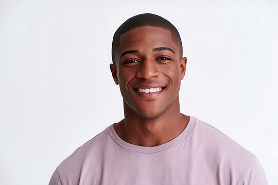 Portrait of a smiling young african american man isolated on white background