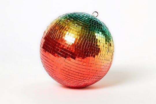 Colorful disco ball isolated on white background