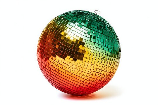 Colorful disco ball isolated on white background