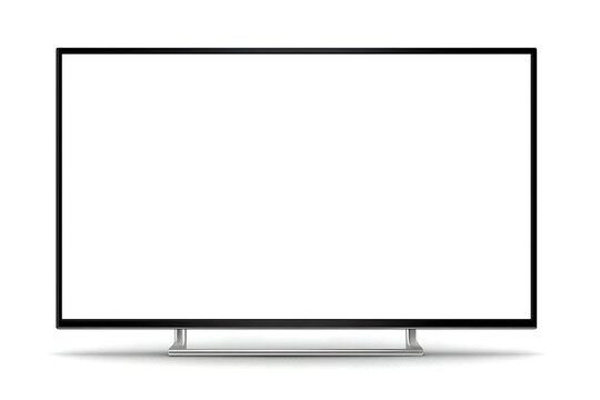 Modern flat screen tv monitor isolated on white background