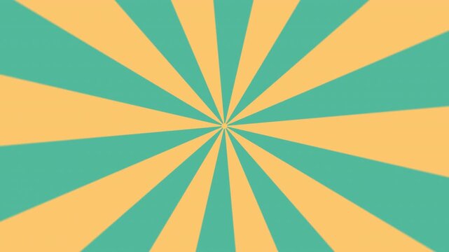 Retro Teal and Yellow Sunburst Rotating Background Loop