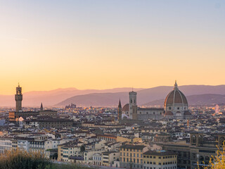 Fototapeta premium Sunset view of the skyline in Florence, Italy.