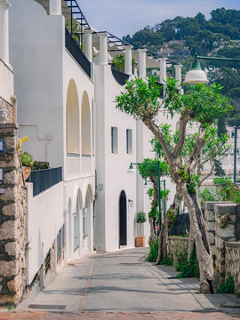 Coastal view of Capri Island, Italy.