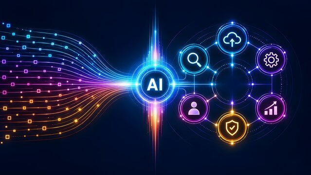 Artificial intelligence processor organizing dynamic digital data streams into integrated functional network modules