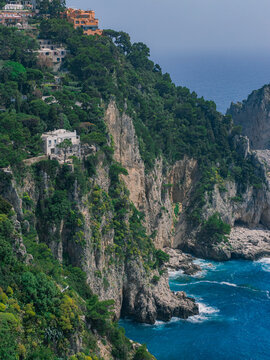 Coastal view of Capri Island, Italy.
