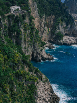 Coastal view of Capri Island, Italy.