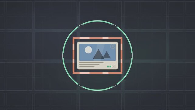 Authenticity rings assembling over dark background seamless loop