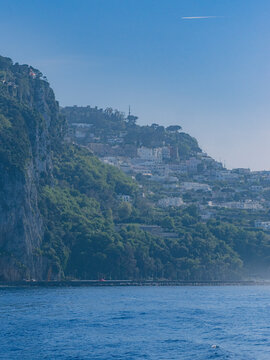 Coastal view of Capri Island, Italy.