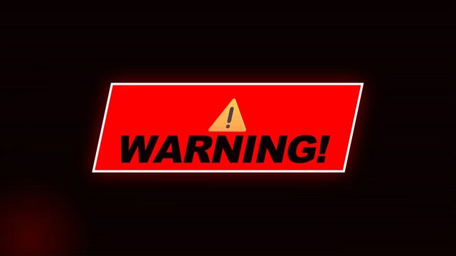 Warning Alert Red Box Motion Graphic