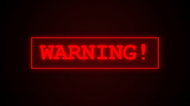 Red Warning Label Digital Animation