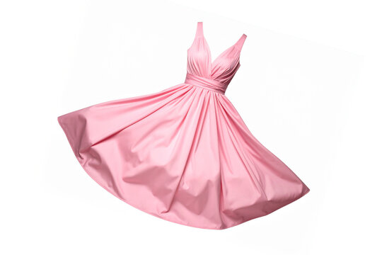 Flying pink dress isolated on a transparent background.